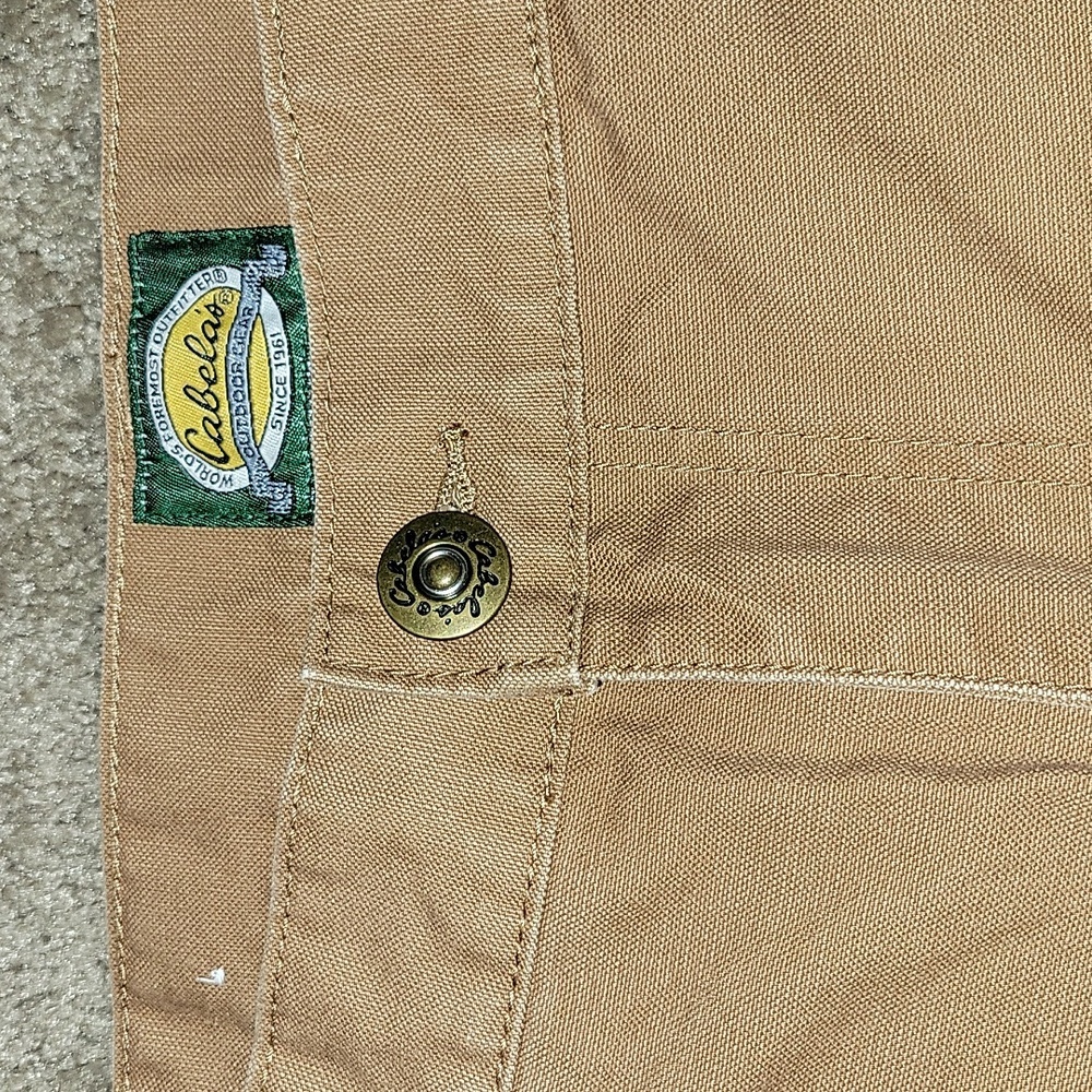 Mens Cabelas Tan Canvas 5 Pocket Jeans Work Outdoor Gear 38x34 Hunting Fishing - Picture 11 of 14